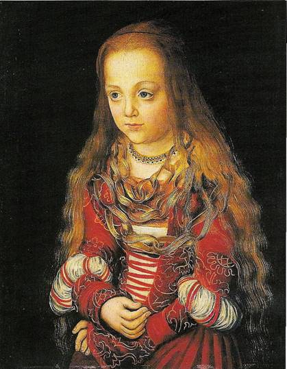 Cranach Lucas starší: Saská princezna, kolem 1517, 43 x 34 cm