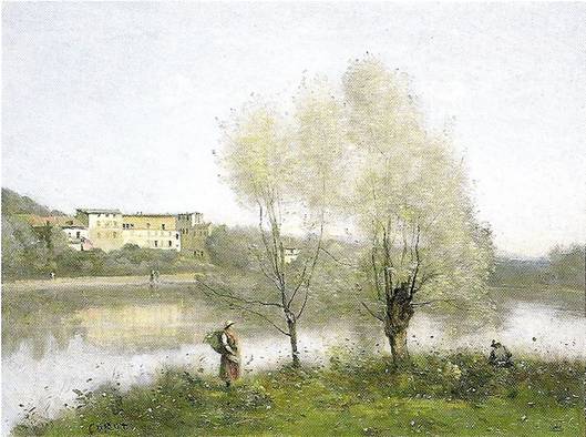 Corot Camille: Msto Avray, asi 1867-1870, 40 x 60 cm