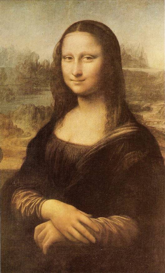 Leonardo da Vinci: Mona Lisa, okolo 1503, 77 x 53 (Paříž, Louvre)