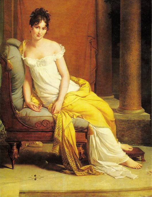 Gérard François: Madame Récamierová, 1802, 225 x 145 cm (Paříž, Musée Carnavalet)