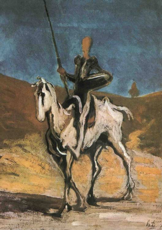 Daumier Honoré: Don Quijote, kolem 1868, 51 x 32 cm (Mnichov, Neue Pinakothek)