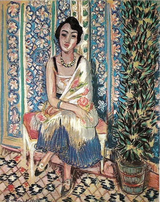 Matisse Henri-Émile-Benoit: Žena s exotickou rostlinou, kolem 1925, 66 x 51 cm (Washington, National Gallery)