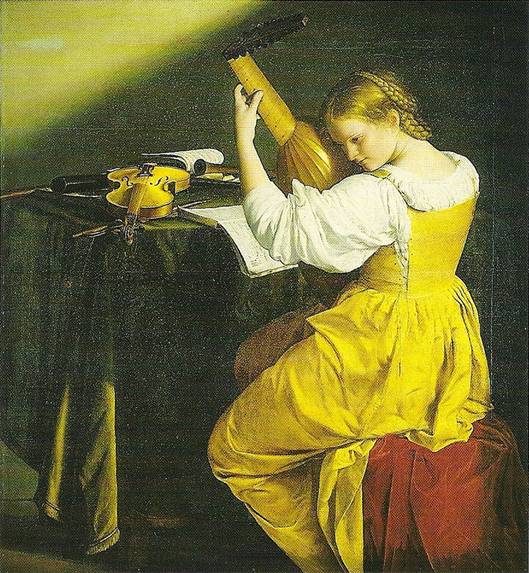 Gentileschi Orazio: Hráčka na loutnu, kolem 1610, 144 x 129 cm
