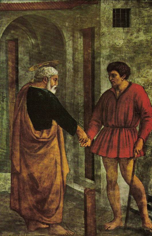 Masaccio: Penz dan, 1425/28 (Florencie, S. Maria del Carmine  Cappella Brancacci)