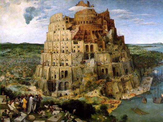 Brueghel Pieter st.: Babylonská věž, 1563, 114 x 155 cm