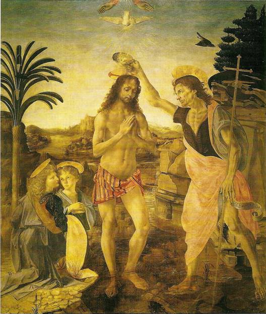 Verrochio Andrea: Křest Krista, kolem 1740, 180 x 152 cm