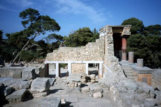Rekonstrukce paláce Knóssu na řeckém ostrově Kréta