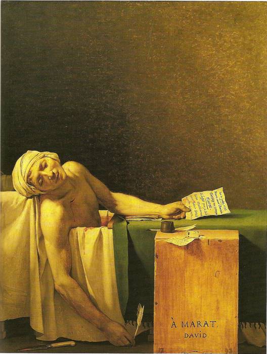 David Jacques-Louis: Maratova smrt, 1793, 160 x 125 cm
