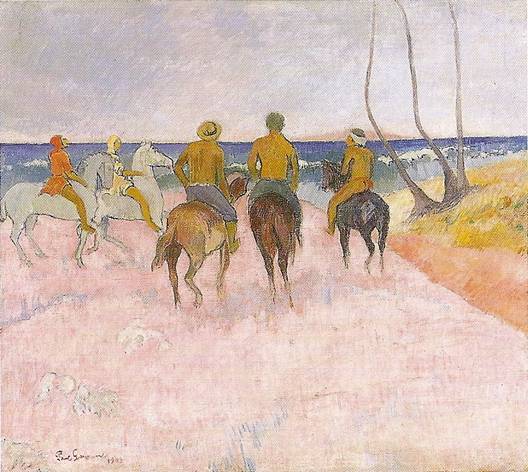 Gauguin Paul: Jezdci na pláži, 1902, 73 x 92 cm