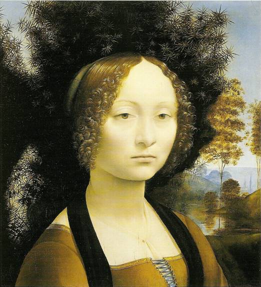 Leonardo da Vinci: Ginevra de Benci, kolem 1474