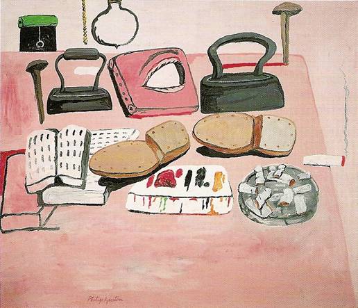 Guston Philip: Malířův stůl, 1973, 196 x 229 cm