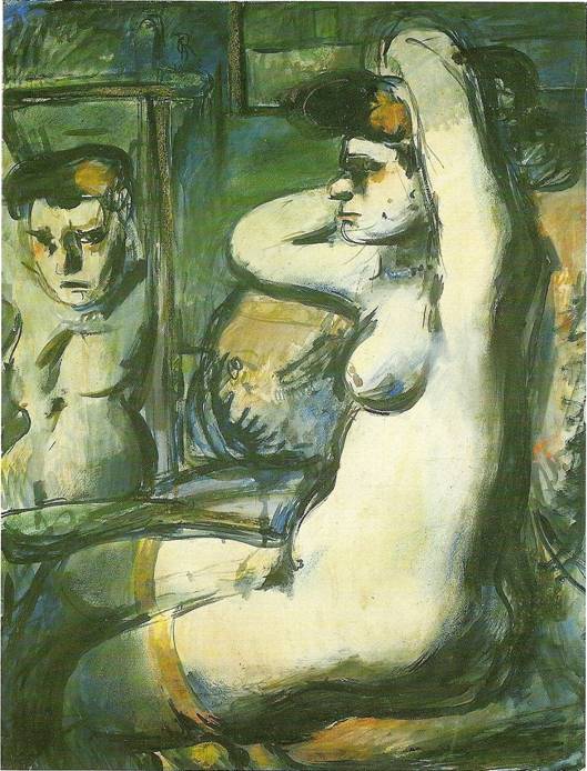Rouault Georges: Prostitutka před zrcadlem, 1906, 70 x 60 cm