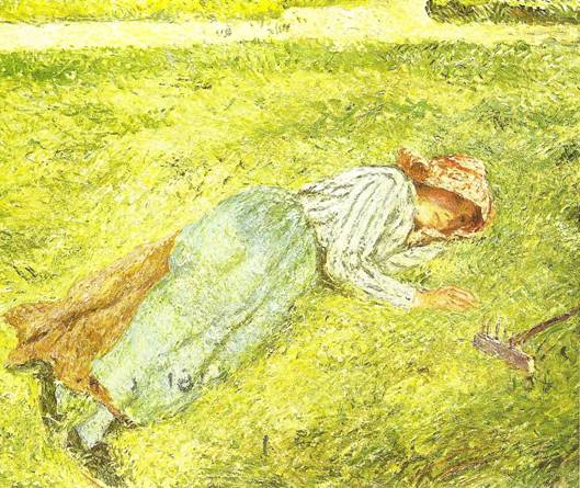 Pissarro Camille: Lec dvka vrov strni, 1882, 63 x 78 cm (Brmy, Kunsthalle)