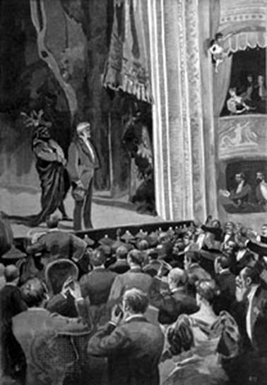 Giuseppe Verdi ped publikem po premie opery "Falstaff"