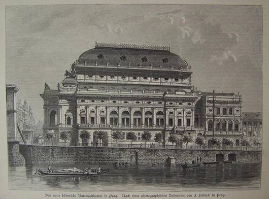 Národní divadlo na pohlednici z roku 1881