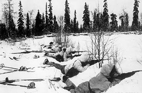 Finská pěchota v severním Finsku v lednu 1940