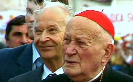 Alexandr Dubček a kardinál Tomášek při návštěvě papeže v roce 1990