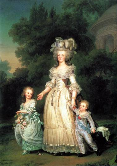 Marie Antoinetta s dětmi Marií Terezií a Ludvíkem Josefem 