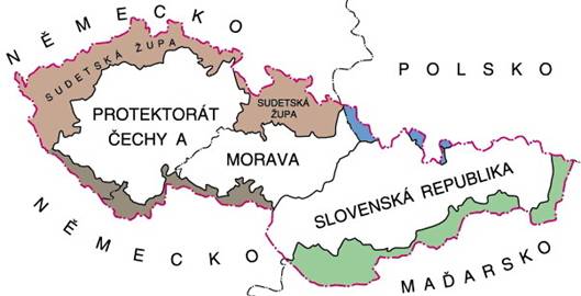 Mapa Československa z roku 1939