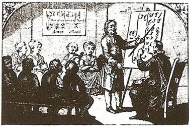 Hodina čtení v triviální škole na sklonku 18. století