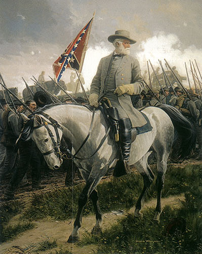 Generál Lee jako vrchní velitel vojsk jižních států