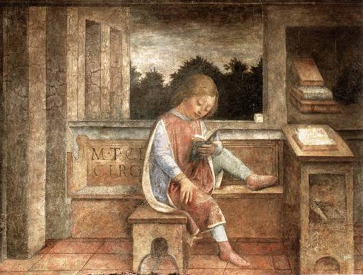 Cicero jako dítě na fresce z 15. století