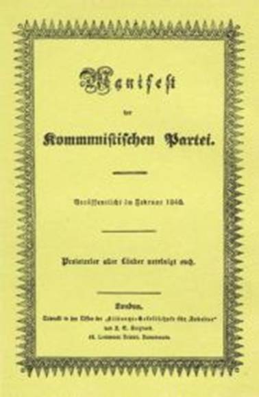 Titulní strana německého vydání Komunistického manifestu