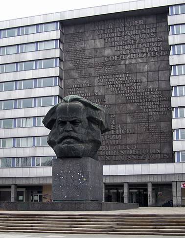Pomník Karla Marxe ve městě Chemnitz ve Spolkové republice Německo