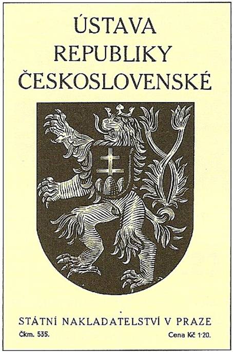 Titulní list Ústavy Republiky československé (1920)