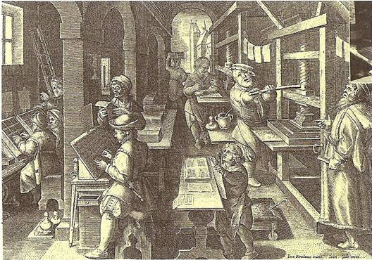 Tiskařský lis a práce v tiskařské dílně