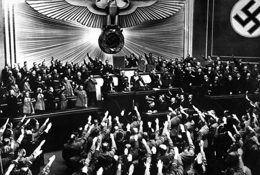 Německý Říšský sněm při vyhlášení o přičlenění Rakouska 1938