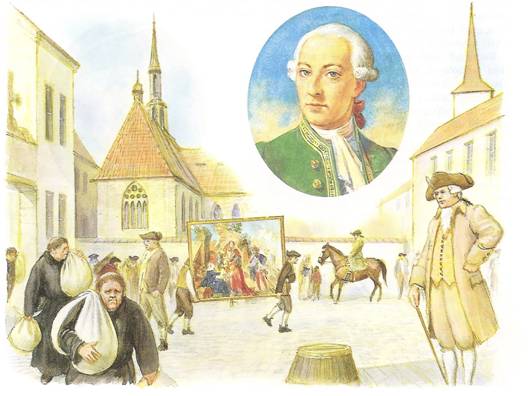 Josef II. cestoval často na zapřenou jako "hrabě Falkenštejn"