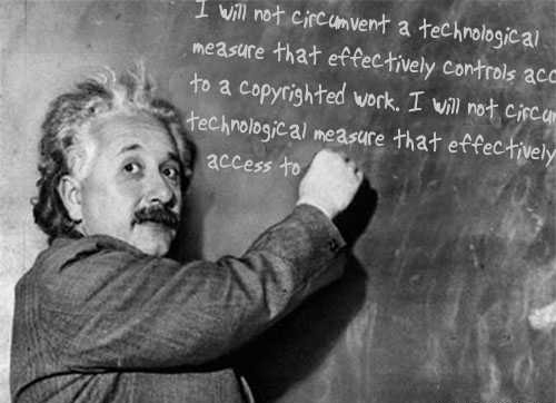 Albert Einstein při práci