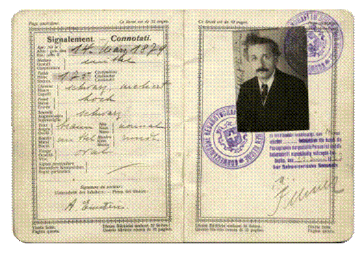 Švýcarský pas Alberta Einsteina (1923)