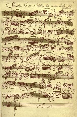 Sonata 1ma á Violino Solo senza Baßo di J. S. Bach: Adagio; Autograph 1720