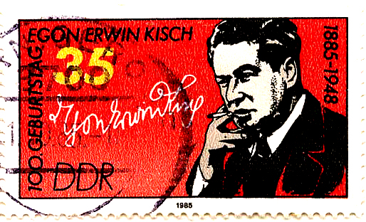 Egon Erwin Kisch (DDR- poštovní známka 1985)