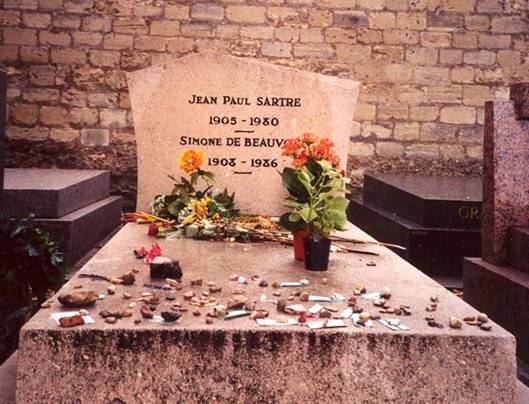 Hrob Jeana-Paula Sartra a Simone de Beauvoirové