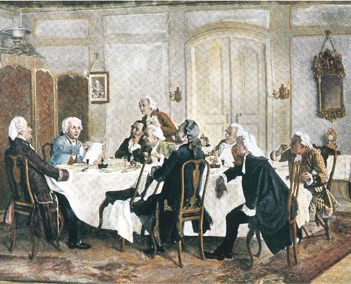 Kant a jeho spolustolovníci, obraz od Emila Doerstlinga (1892/93)