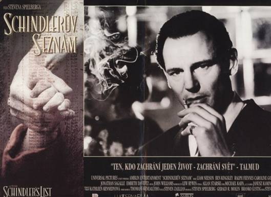 Distribuční plakát Spiebergova filmu Schindlerův seznam (1994)