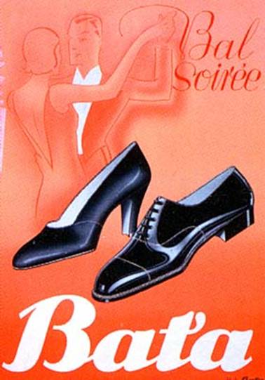 Reklamní plakát na obuv z firmy Baťa