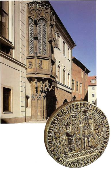Karolinum a pečetidlo pražské univerzity