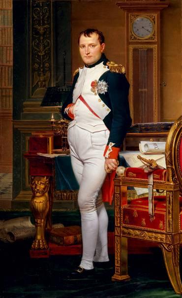 Císař Napoleon ve své pracovně, portrét od Davida, 1812