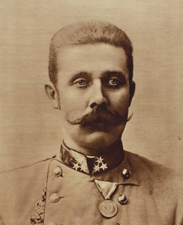 Arcivévoda Franz Ferdinand v uniformě generála jezdectva (1899)