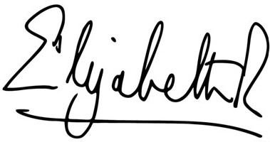 Podpis královny Alžběty II. 