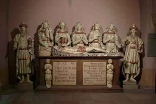 Jan Lucembursk je pohben vkostele Panny Marie ve svm rodnm Lucembursku