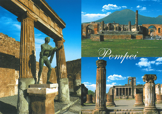 Řím, Neapol, Pompeje, Vesuv, Capri - pohlednice navštívených míst 