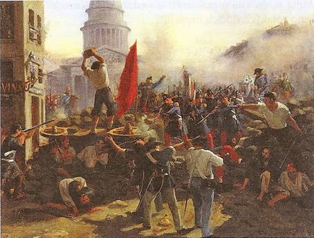 Boje na pařížských barikádách v červnu 1848