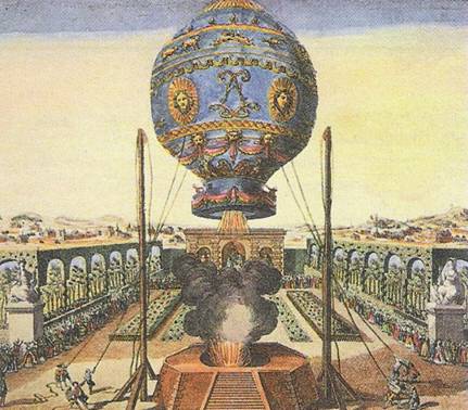 Horkovzdušný balon bratří Montgolfiérů z roku 1783