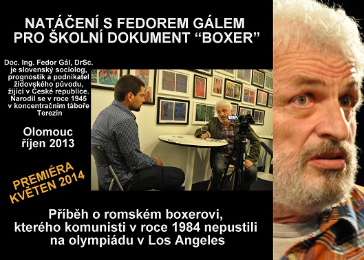 Natáčení s Fedorem Gálem pro školní dokument "Boxer" - pohlednice