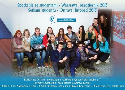 Setkání studentů z Ostravy a Varšavy - pohlednice